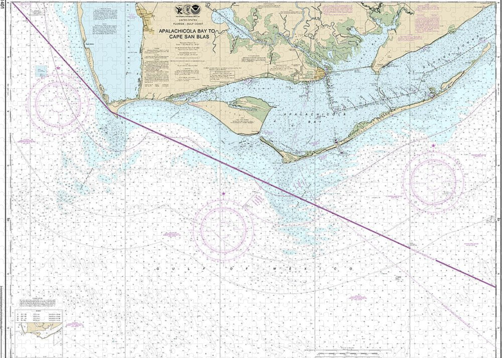 Nautical Chart-11401 Apalachicola Bay-cape San Blas - Puzzle