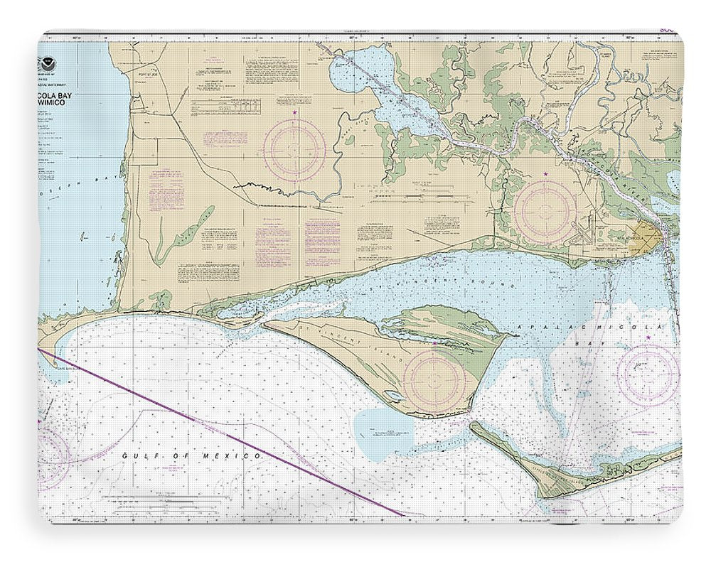 Nautical Chart-11402 Intracoastal Waterway Apalachicola Bay-lake Wimico - Blanket