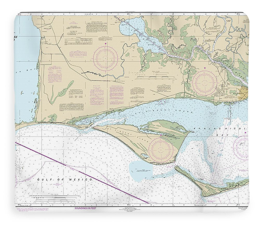 Nautical Chart-11402 Intracoastal Waterway Apalachicola Bay-lake Wimico - Blanket