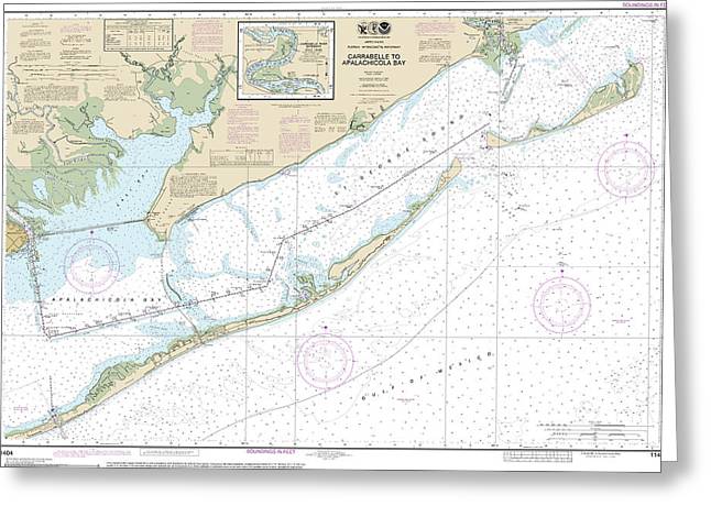 Nautical Chart-11404 Intracoastal Waterway Carrabelle-apalachicola Bay, Carrabelle River - Greeting Card