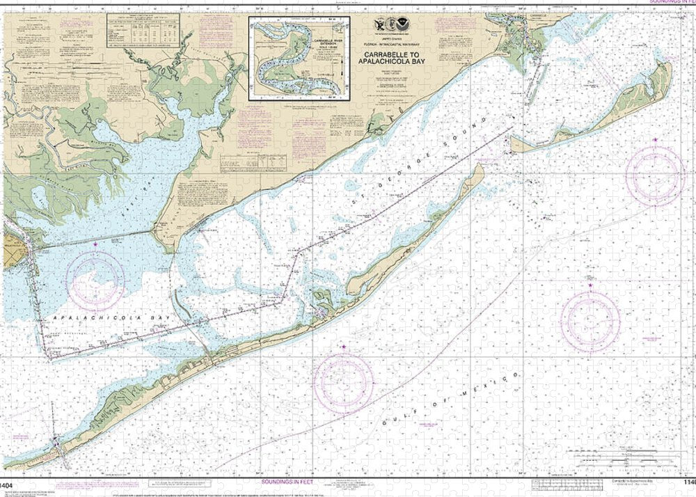 Nautical Chart-11404 Intracoastal Waterway Carrabelle-apalachicola Bay, Carrabelle River - Puzzle