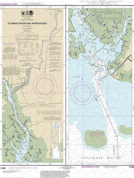 Nautical Chart 11406 Stmarks River Approaches Puzzle