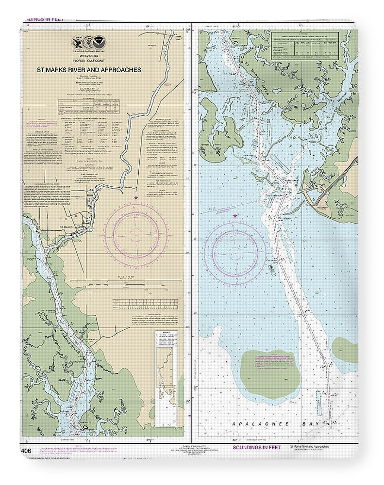 Nautical Chart-11406 Stmarks River-approaches - Blanket