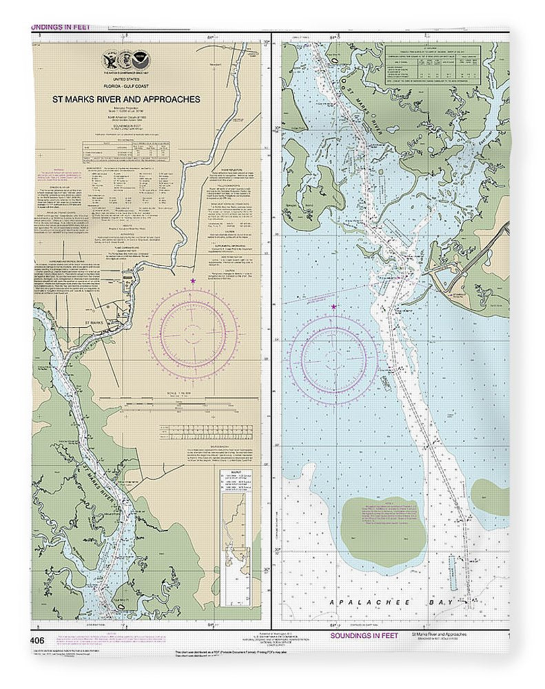 Nautical Chart-11406 Stmarks River-approaches - Blanket