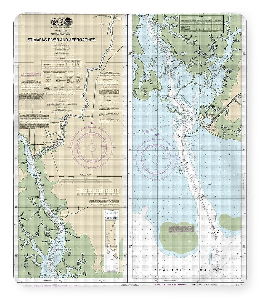 Nautical Chart-11406 Stmarks River-approaches - Blanket