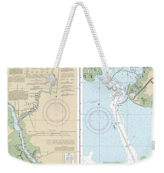 Nautical Chart-11406 Stmarks River-approaches - Weekender Tote Bag