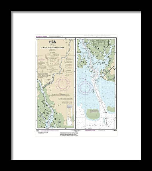 A beuatiful Framed Print of the Nautical Chart-11406 Stmarks River-Approaches by SeaKoast