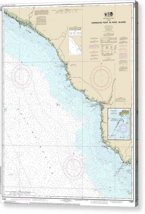 Nautical Chart-11407 Horseshoe Point-Rock Islands, Horseshoe Beach  Acrylic Print