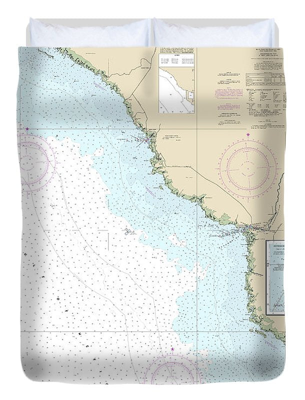 Nautical Chart-11407 Horseshoe Point-rock Islands, Horseshoe Beach - Duvet Cover