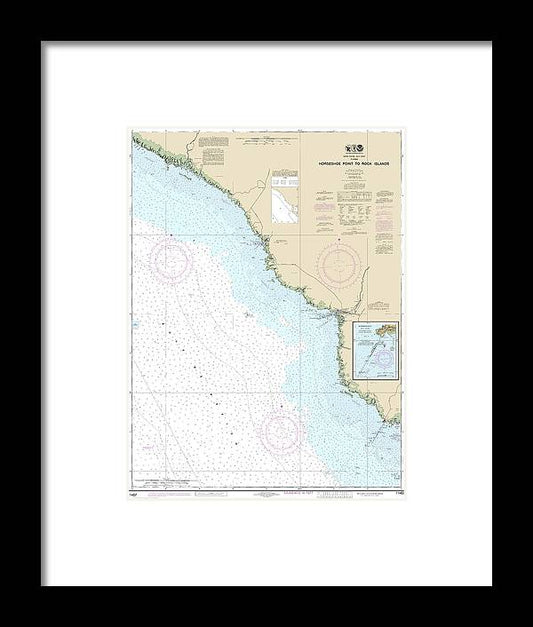 Nautical Chart-11407 Horseshoe Point-rock Islands, Horseshoe Beach - Framed Print
