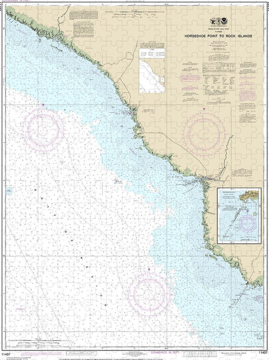 Nautical Chart 11407 Horseshoe Point Rock Islands, Horseshoe Beach Puzzle