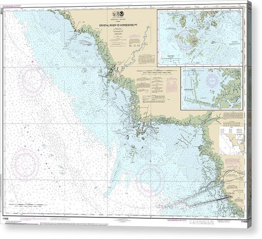 Nautical Chart-11408 Crystal River-Horseshoe Point, Suwannee River, Cedar Keys  Acrylic Print