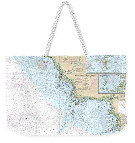 Nautical Chart-11408 Crystal River-horseshoe Point, Suwannee River, Cedar Keys - Weekender Tote Bag