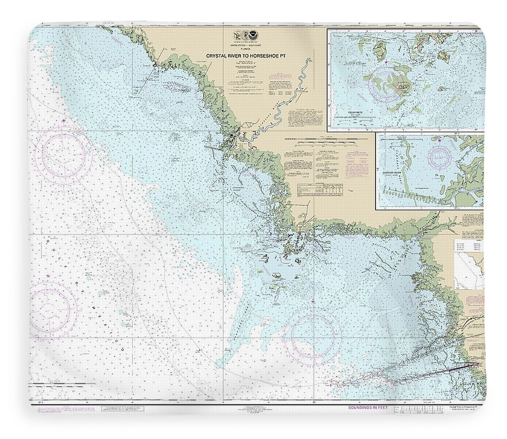 Nautical Chart-11408 Crystal River-horseshoe Point, Suwannee River, Cedar Keys - Blanket