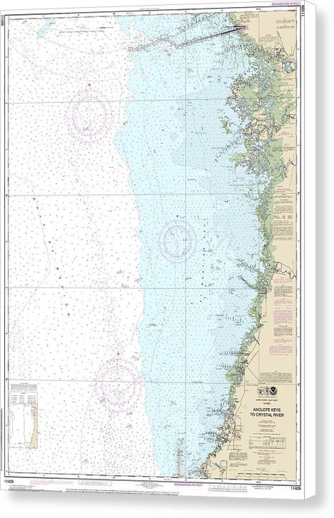 Nautical Chart-11409 Anclote Keys-crystal River - Canvas Print