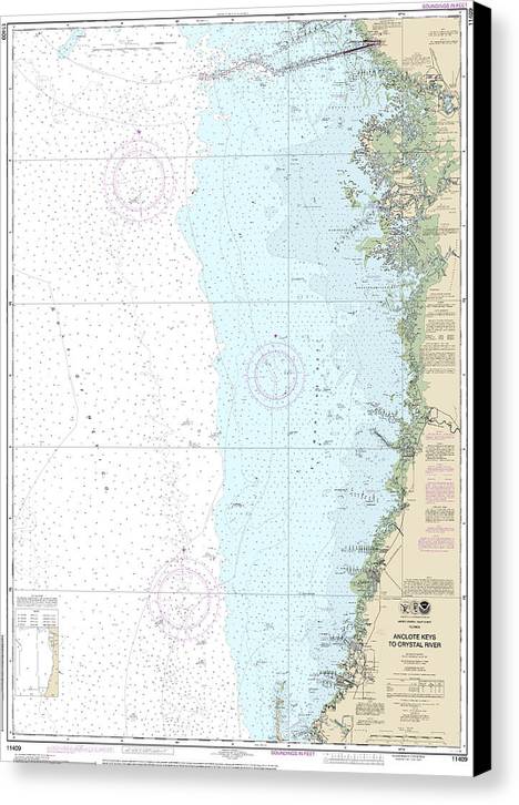 Nautical Chart-11409 Anclote Keys-crystal River - Canvas Print