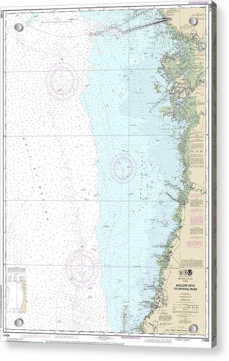 Nautical Chart-11409 Anclote Keys-crystal River - Acrylic Print