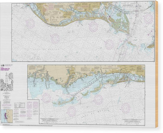 Nautical Chart-11411 Intracoastal Waterway Tampa Bay-Port Richey Wood Print
