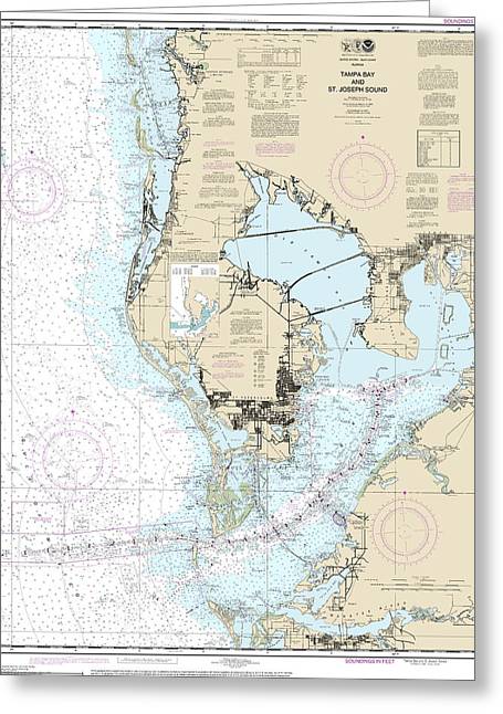 Nautical Chart-11412 Tampa Bay-st Joseph Sound - Greeting Card