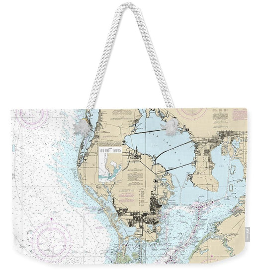 Nautical Chart-11412 Tampa Bay-st Joseph Sound - Weekender Tote Bag