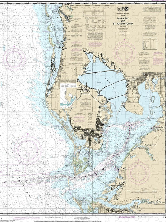 Nautical Chart 11412 Tampa Bay St Joseph Sound Puzzle