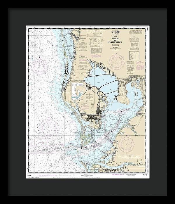 Tampa Bay Nautical Chart - Throw Pillow cheapest