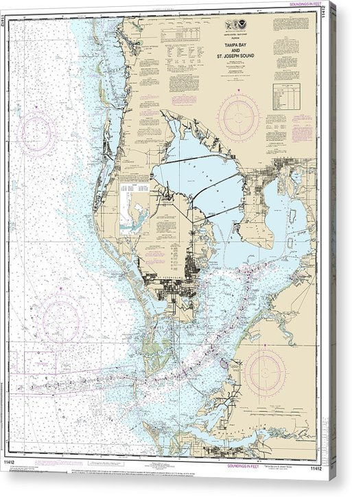 Nautical Chart-11412 Tampa Bay-St Joseph Sound  Acrylic Print