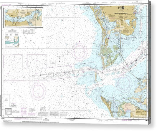 Nautical Chart-11415 Tampa Bay Entrance, Manatee River Extension  Acrylic Print