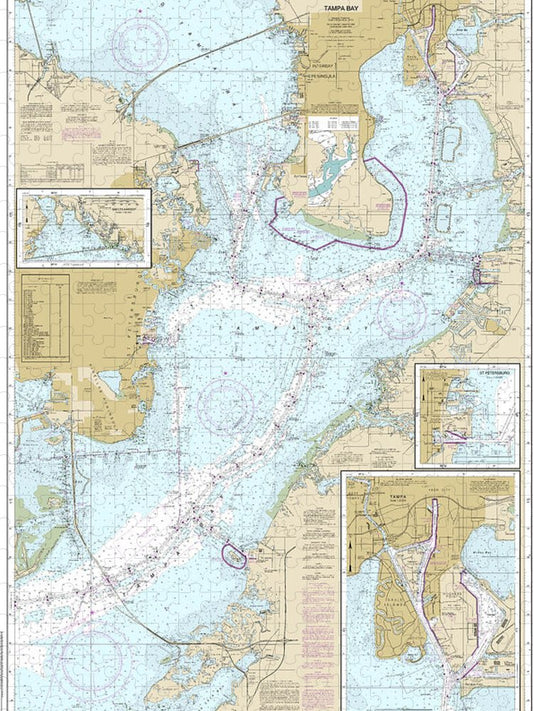 Nautical Chart 11416 Tampa Bay, Safety Harbor, St Petersburg, Tampa Puzzle