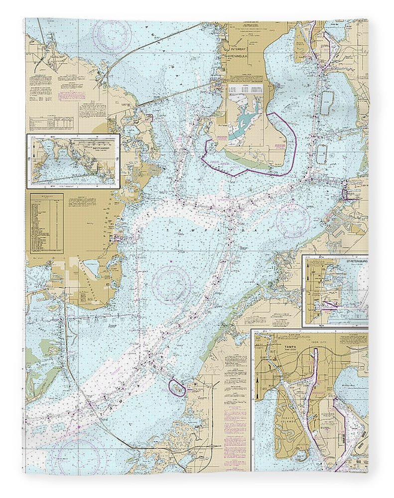 Nautical Chart-11416 Tampa Bay, Safety Harbor, St Petersburg, Tampa - Blanket