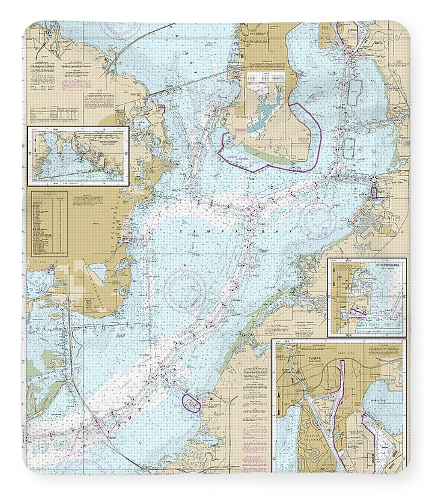 Nautical Chart-11416 Tampa Bay, Safety Harbor, St Petersburg, Tampa - Blanket