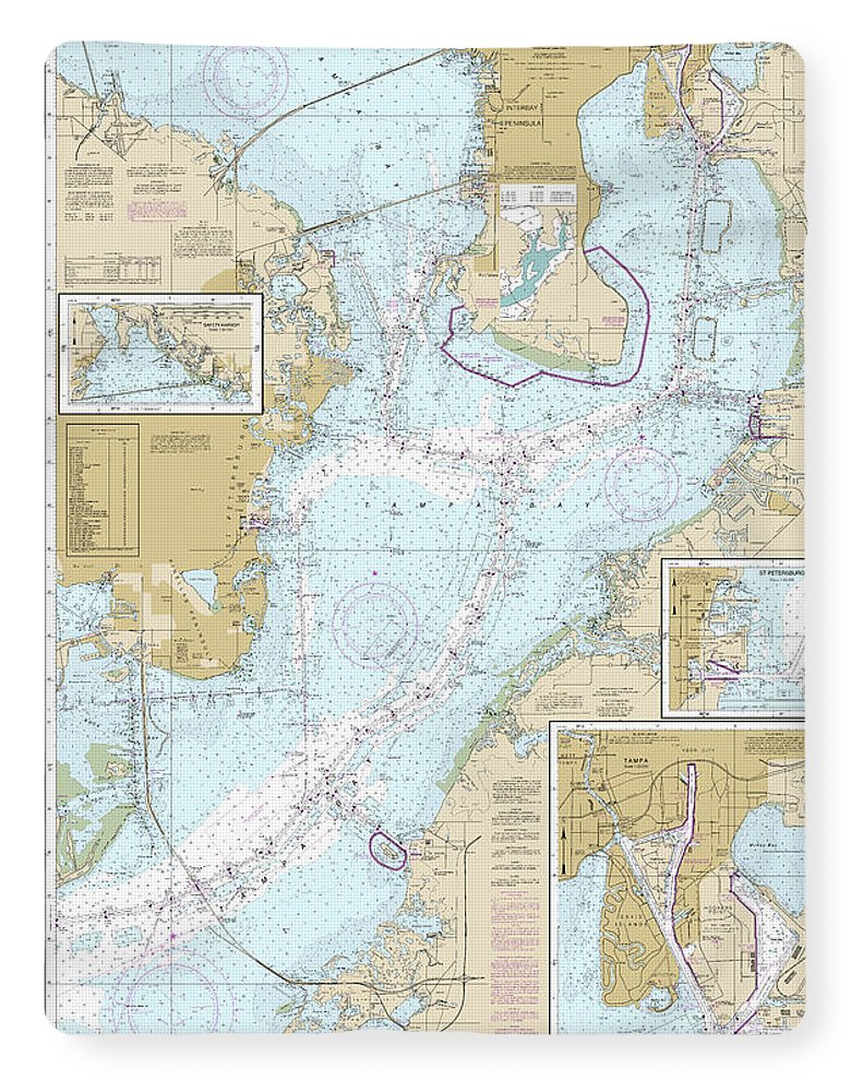 Nautical Chart-11416 Tampa Bay, Safety Harbor, St Petersburg, Tampa - Blanket