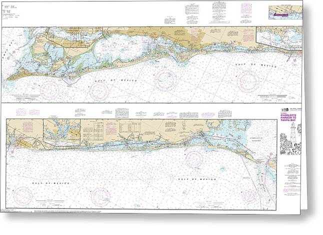 Nautical Chart-11425 Intracoastal Waterway Charlotte Harbor-tampa Bay - Greeting Card