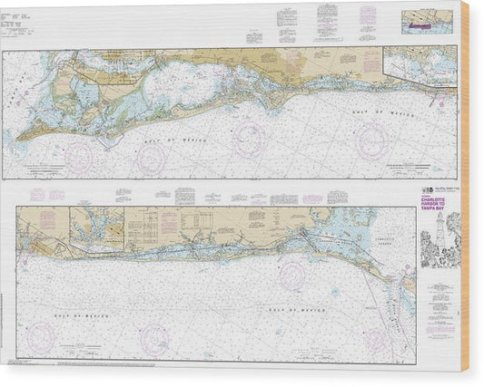 Nautical Chart-11425 Intracoastal Waterway Charlotte Harbor-Tampa Bay Wood Print