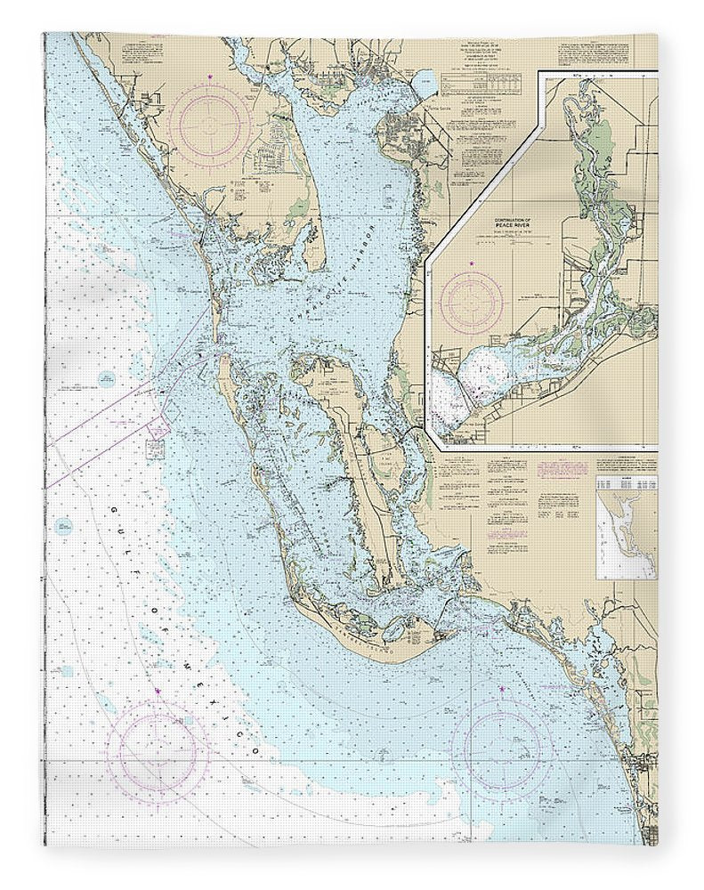 Nautical Chart-11426 Estero Bay-lemon Bay, Including Charlotte Harbor, Continuation-peace River - Blanket