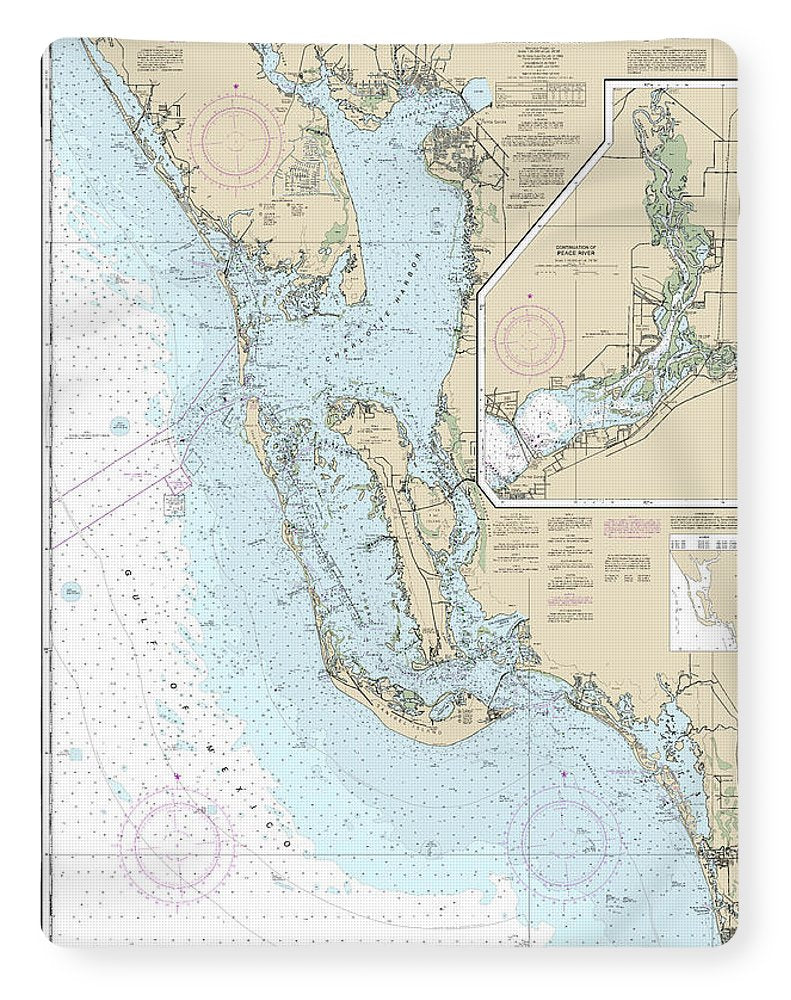 Nautical Chart-11426 Estero Bay-lemon Bay, Including Charlotte Harbor, Continuation-peace River - Blanket