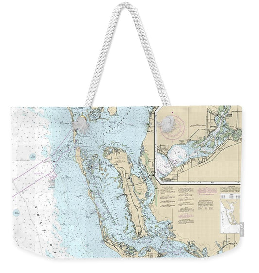 Nautical Chart-11426 Estero Bay-lemon Bay, Including Charlotte Harbor, Continuation-peace River - Weekender Tote Bag
