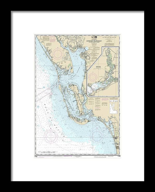 A beuatiful Framed Print of the Nautical Chart-11426 Estero Bay-Lemon Bay, Including Charlotte Harbor, Continuation-Peace River by SeaKoast