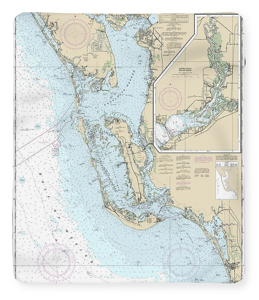 Nautical Chart-11426 Estero Bay-lemon Bay, Including Charlotte Harbor, Continuation-peace River - Blanket