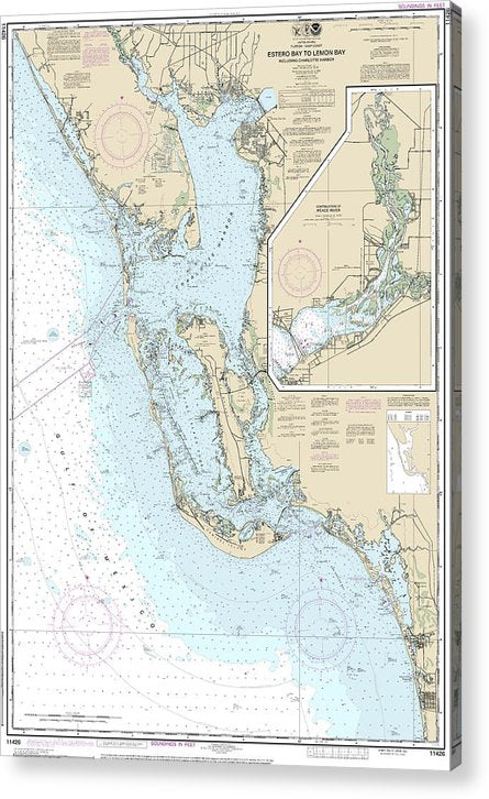 Nautical Chart-11426 Estero Bay-Lemon Bay, Including Charlotte Harbor, Continuation-Peace River  Acrylic Print