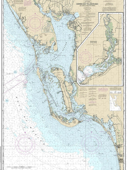 Nautical Chart 11426 Estero Bay Lemon Bay, Including Charlotte Harbor, Continuation Peace River Puzzle