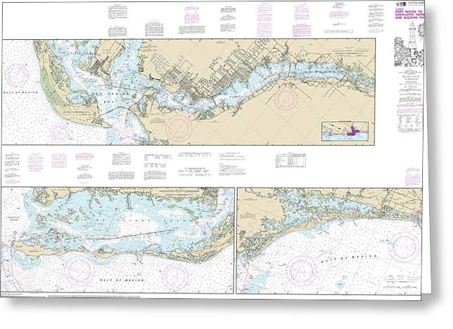 Nautical Chart-11427 Intracoastal Waterway Fort Myers-charlotte Harbor-wiggins Pass - Greeting Card