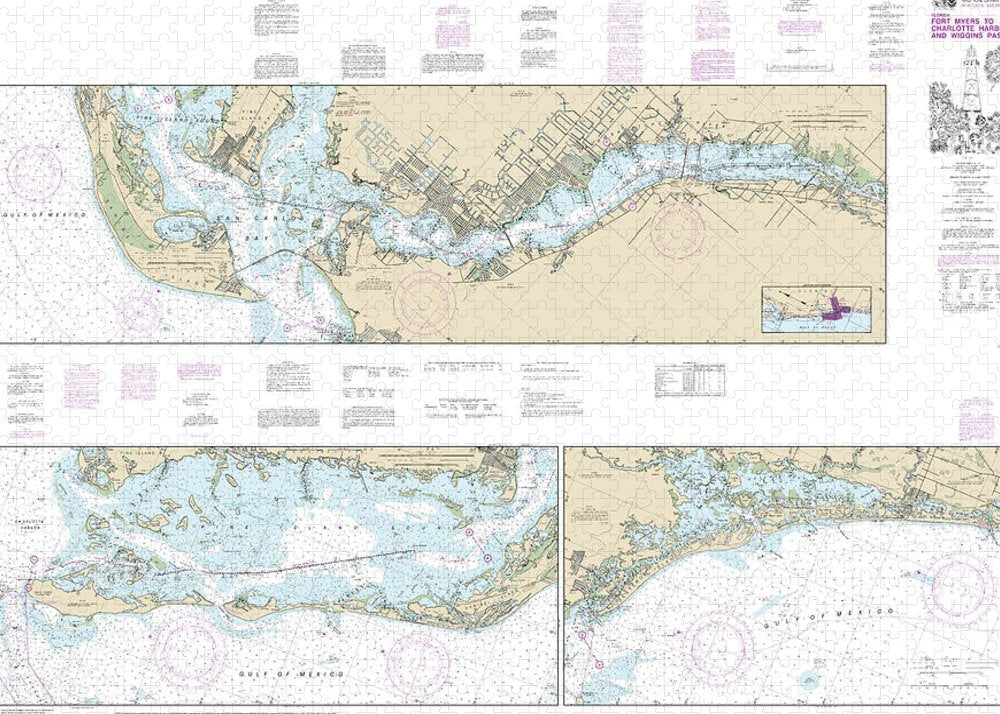 Nautical Chart-11427 Intracoastal Waterway Fort Myers-charlotte Harbor-wiggins Pass - Puzzle