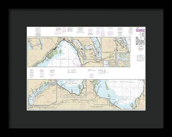Nautical Chart-11428 Okeechobee Waterway St Lucie Inlet-fort Myers, Lake Okeechobee - Framed Print