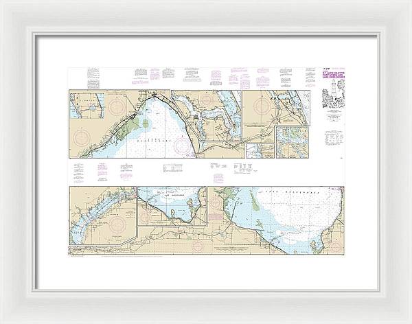 Nautical Chart-11428 Okeechobee Waterway St Lucie Inlet-fort Myers, Lake Okeechobee - Framed Print