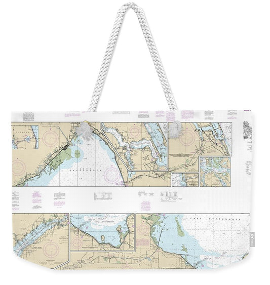 Nautical Chart-11428 Okeechobee Waterway St Lucie Inlet-fort Myers, Lake Okeechobee - Weekender Tote Bag