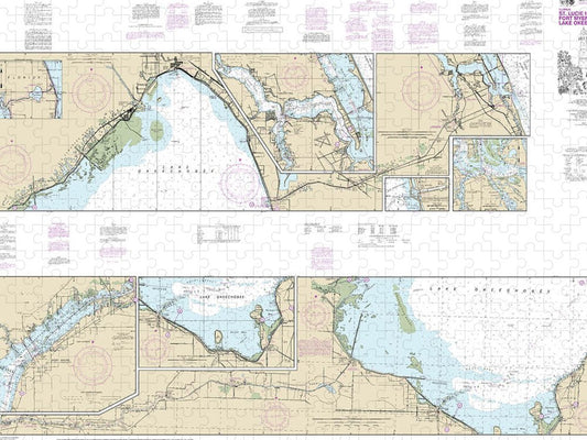 Nautical Chart 11428 Okeechobee Waterway St Lucie Inlet Fort Myers, Lake Okeechobee Puzzle