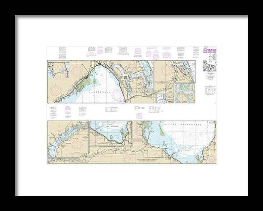 A beuatiful Framed Print of the Nautical Chart-11428 Okeechobee Waterway St Lucie Inlet-Fort Myers, Lake Okeechobee by SeaKoast