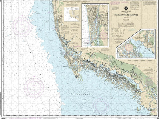 Nautical Chart 11429 Chatham River Clam Pass, Naples Bay, Everglades Harbor Puzzle