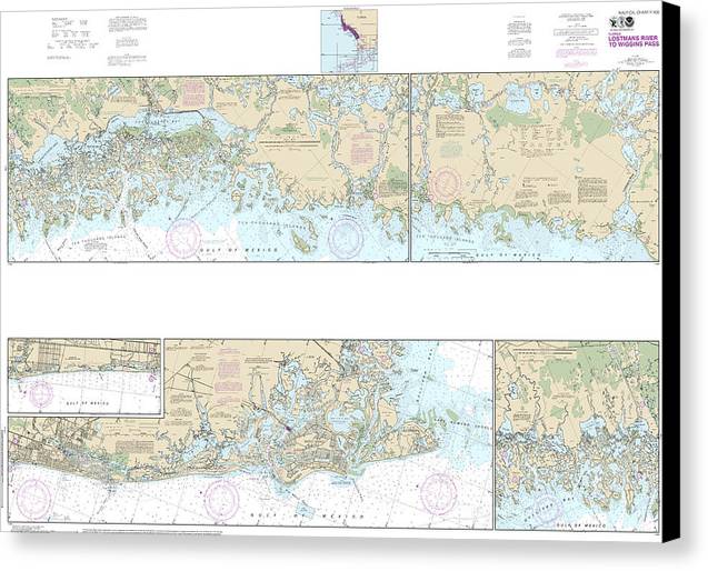Nautical Chart-11430 Lostmans River-wiggins Pass - Canvas Print